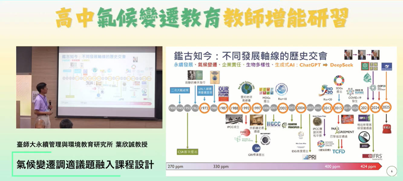 【高中教師氣候變遷教育增能研習工作坊】-氣候變遷調適議題融入課程設計-臺師大葉欣誠教授